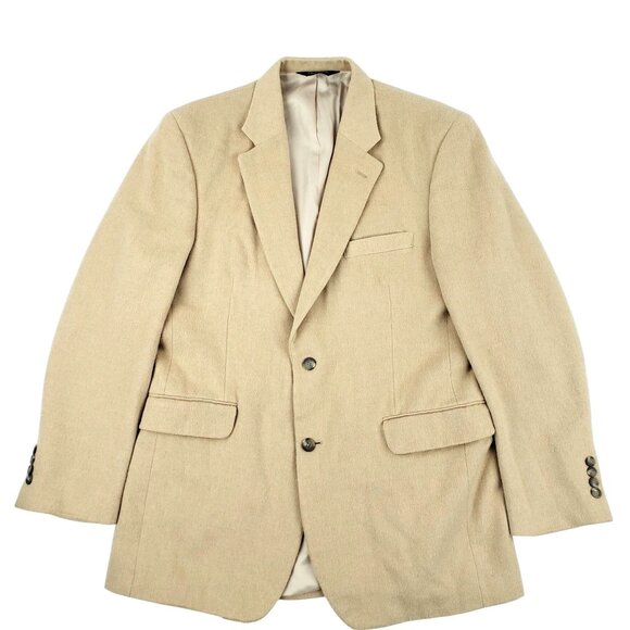 Jos A Bank Blazer Men's 42L Tan 100% Camel Hair Sports Coat Suit Jacket 2 Button - Picture 1 of 12